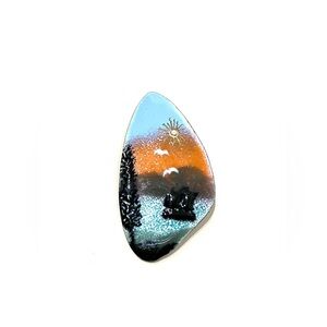 Ceramic Enamel Artist Made Brooch